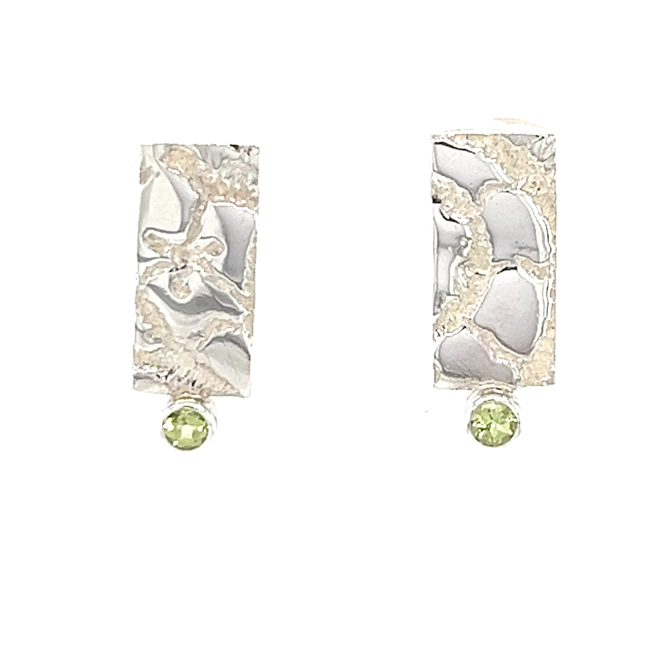 Sterling Silver Stud Earrings with Peridot