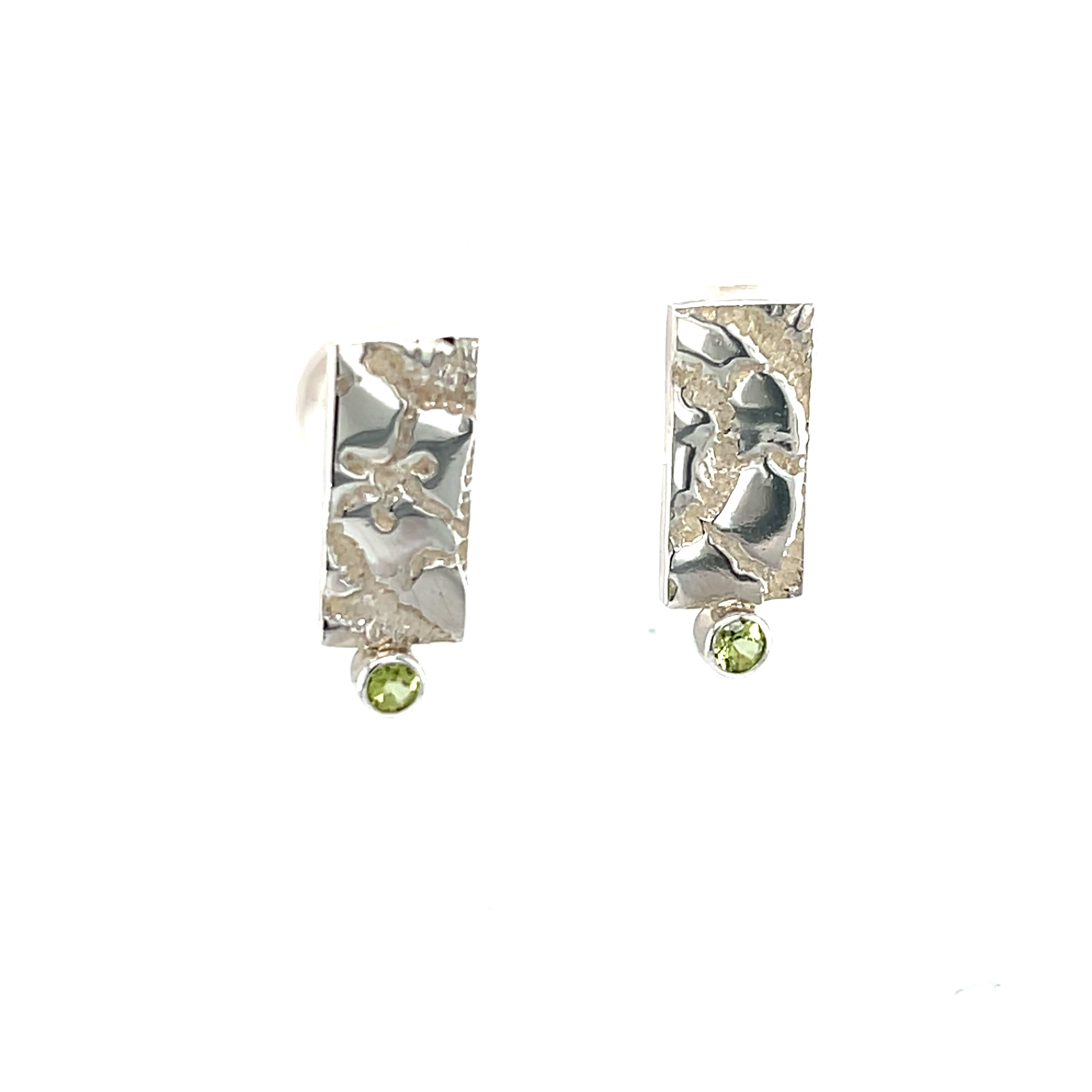 Sterling Silver Stud Earrings with Peridot