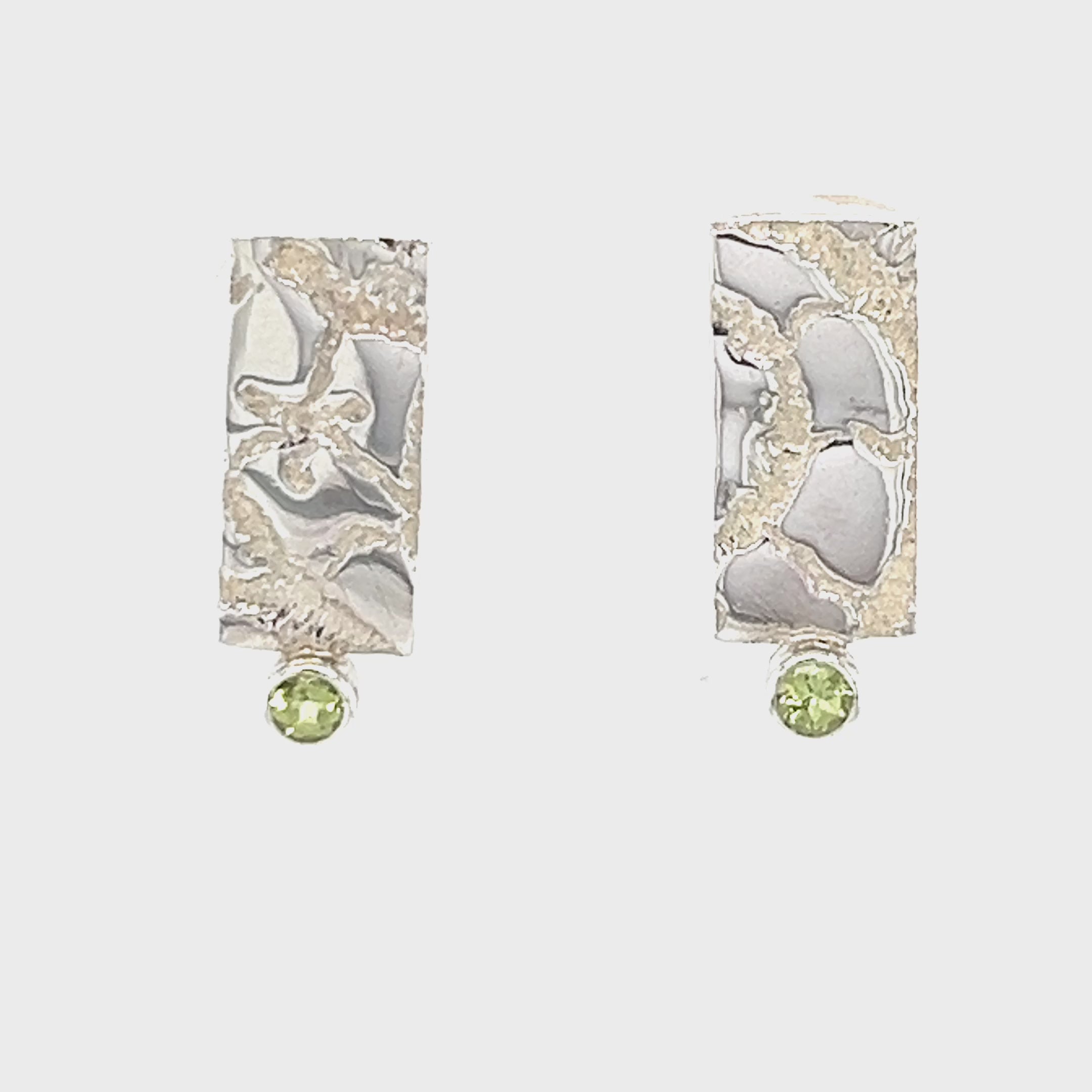 Sterling Silver Stud Earrings with Peridot